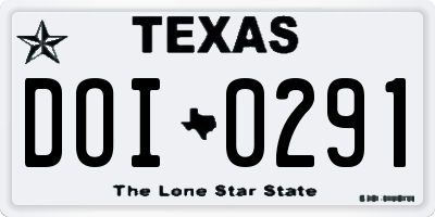 TX license plate DOI0291