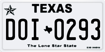 TX license plate DOI0293