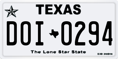 TX license plate DOI0294