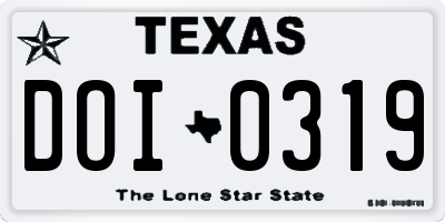 TX license plate DOI0319