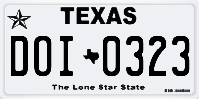 TX license plate DOI0323