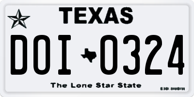 TX license plate DOI0324