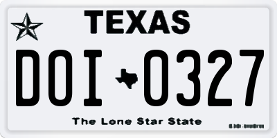 TX license plate DOI0327