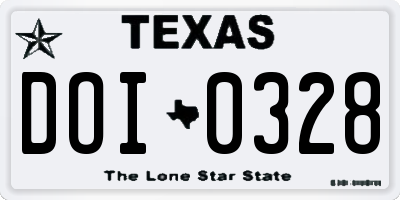 TX license plate DOI0328