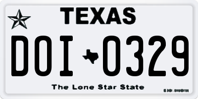 TX license plate DOI0329