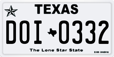 TX license plate DOI0332