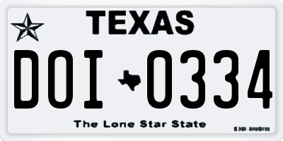 TX license plate DOI0334