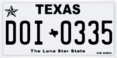 TX license plate DOI0335