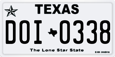 TX license plate DOI0338