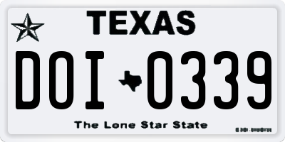 TX license plate DOI0339
