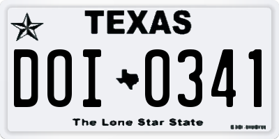 TX license plate DOI0341