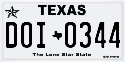 TX license plate DOI0344
