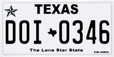 TX license plate DOI0346