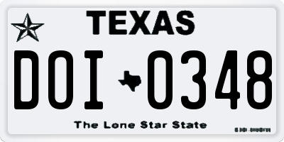 TX license plate DOI0348