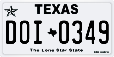 TX license plate DOI0349