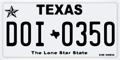 TX license plate DOI0350