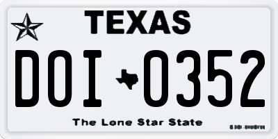TX license plate DOI0352