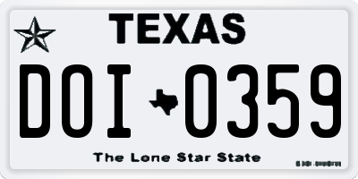 TX license plate DOI0359