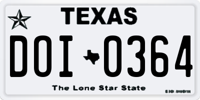 TX license plate DOI0364