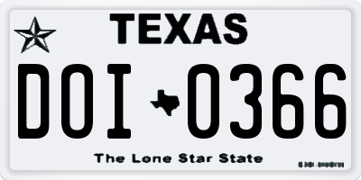 TX license plate DOI0366