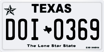 TX license plate DOI0369