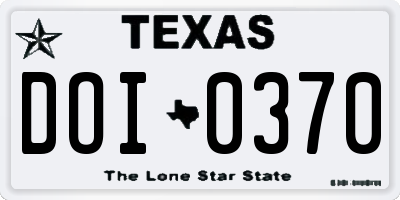 TX license plate DOI0370