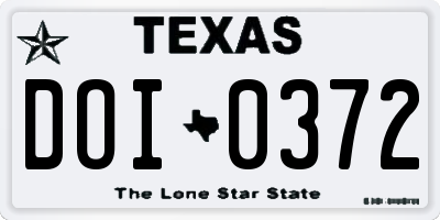 TX license plate DOI0372