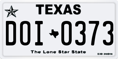 TX license plate DOI0373