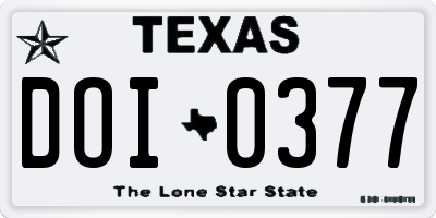 TX license plate DOI0377