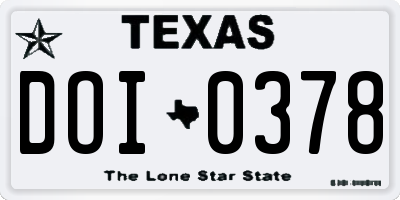 TX license plate DOI0378