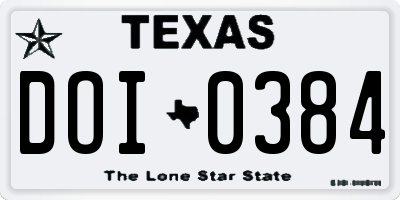 TX license plate DOI0384