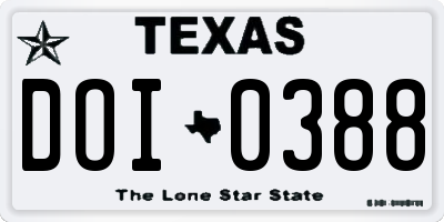 TX license plate DOI0388