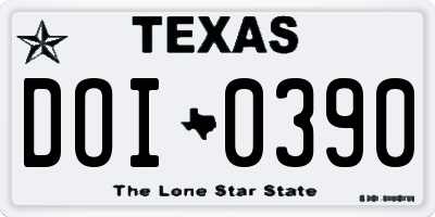 TX license plate DOI0390