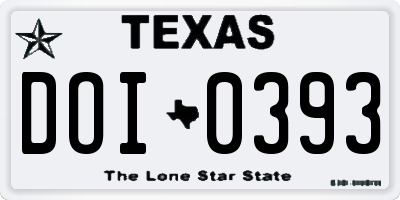 TX license plate DOI0393