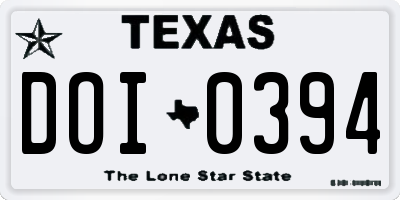 TX license plate DOI0394