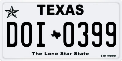 TX license plate DOI0399