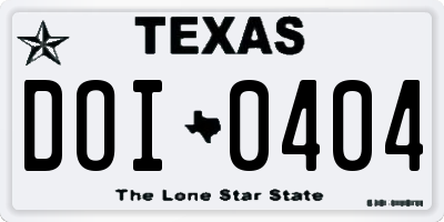 TX license plate DOI0404