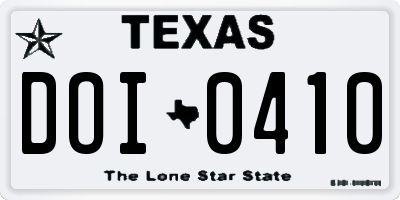 TX license plate DOI0410