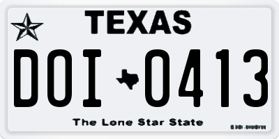 TX license plate DOI0413