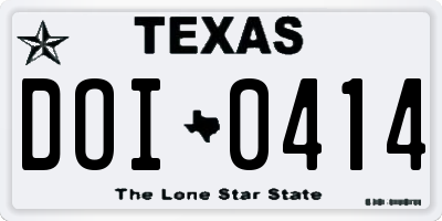 TX license plate DOI0414