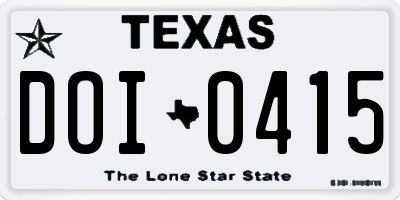 TX license plate DOI0415