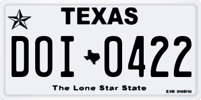 TX license plate DOI0422