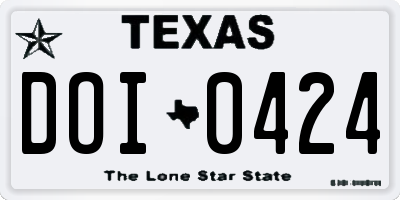 TX license plate DOI0424