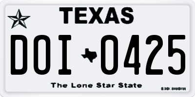 TX license plate DOI0425