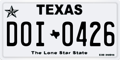 TX license plate DOI0426