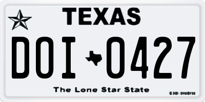 TX license plate DOI0427