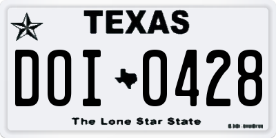 TX license plate DOI0428