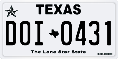 TX license plate DOI0431