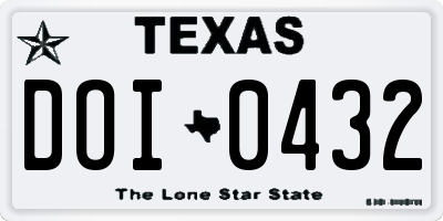 TX license plate DOI0432