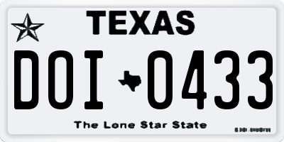 TX license plate DOI0433